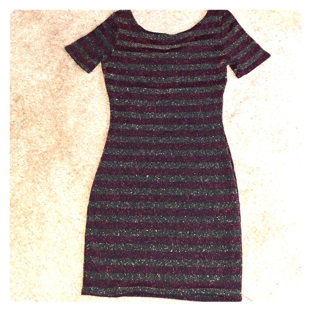 Red & Gold Sparkle Holiday Dress